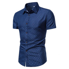 Summer Shirt Terrific Dot Print Summer Shirt Slim Fit Men Top