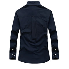 Plus Size 6XL Mens Military Shirts Men Casual Long Sleeve Cotton Slim