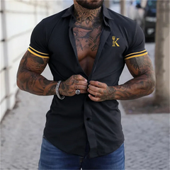 Men's Social Shirt Men's Short Sleeve T-shirt 2023 Fashion Poker K