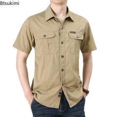 2024 Summer Men Oversized Shirts Casual Loose Breathable Fashion