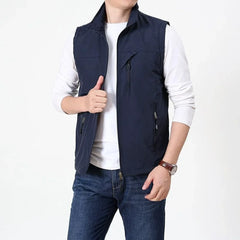 Summer Thin Vest Jacket Men Outdoor Casual Clothes Lightweight Short