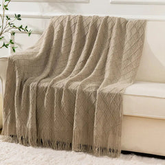 Decorative Fringe Throw Blanket