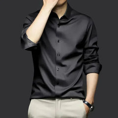 Men's White Shirt Long Sleeve Non iron Business Dress Slim Fit Korean