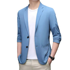 Anti-Wrinkle Ultra Thin Ice Silk Suit Jacket Summer men blazer