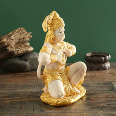 Gold Hanuman Statue Indian Lord Sculpture India Figurine Collection