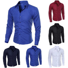 Fashion spring autumn Men Shirts New Arrivals Slim Fit Male Shirt