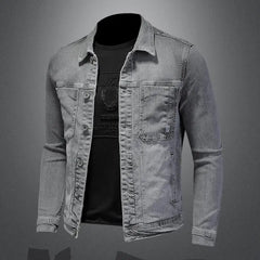 Autumn new washed classic men's denim jacket Street handsome trend