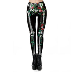 NADANBAO Skull Leggings Woman Halloween Party Trousers Festival