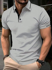 Best Selling Men Short Sleeve Polo Shirt Turn Down Collar Button Pure