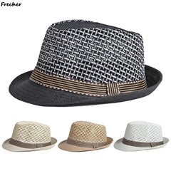 British Men Beach Sun Hats Summer Cowboy Fedora Retro Jazz Hat