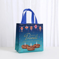 4Pcs Happy Diwali Theme Gift Packing Bag Non-Woven Shopping Tote Bag