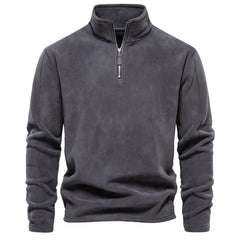 New Autumn Winter Thicken Warm Fleece Jacket for Men Zipper Neck