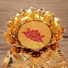 Holder Lotus Gold Diwali Diya Lamp Indian Stand Brass Lamps Oil Flower