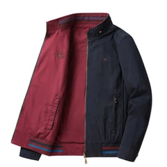 DIMUSI Autumn Men's Reversible Military Jacket Casual Man Cotton