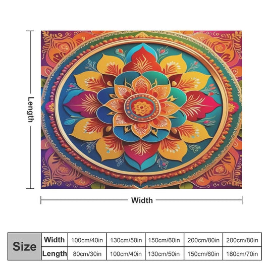 Diwali Rangoli Firecrackers Diya Throw Blanket Multi-Purpose funny