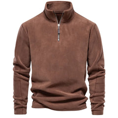 New Autumn Winter Thicken Warm Fleece Jacket for Men Zipper Neck