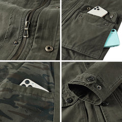 Spring Autumn Men's Military Cargo Jackets Casual 100% Cotton