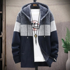 Mens Hooded Zipper Jacket Sweater Jacket