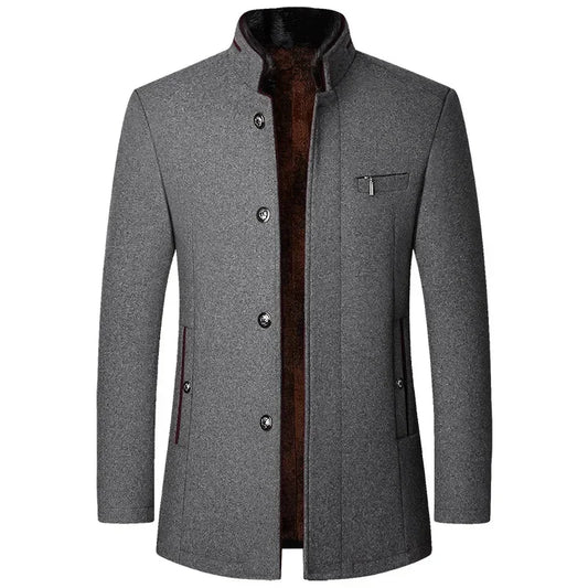 Male Winter Jackets and Coats 4 Men Woollen Trench Coats Cashmere