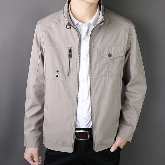 2023 Spring Autumn Jacket Bomber Men's Slim Business Coat Thin Casual