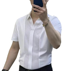 Men Short-sleeve Shirt Formal Business Style Men's Summer Shirt With