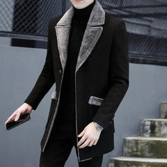 Popular Men Windbreaker Autumn Winter Male Trench Coat Medium Length