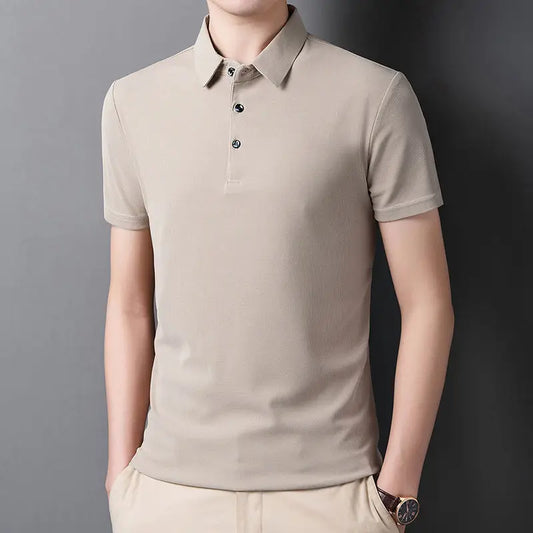 Fashion Men Summer Solid Polo Shirts Korean Style New Daily Business