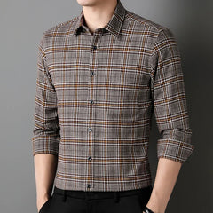 100%cotton sanding full shirts for men slim fit Casual houndstooth