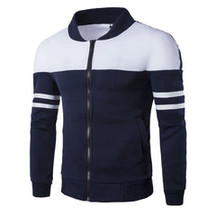 Casual Men's Autumn Winter Zipper Jackets Sportswear Patchwork Long