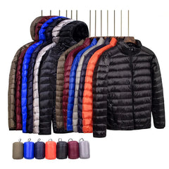 New Brand Autumn Winter Light Down Jacket Men's Fashion Hooded Short