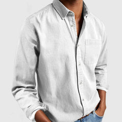 Mens Shirts Long Sleeve Formal Social Shirt Tops Man Casual White