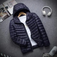 New Brand Autumn Winter Light Down Jacket Men's Fashion Hooded Short