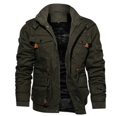 Men Winter Military Jackets Coats Multi-pocket Casual Cargo Jackets