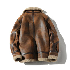Fur Men's Autumn Winter Thickening High-end Brand Leather Jacket /