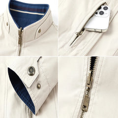 DIMUSI Autumn Men's Reversible Military Jacket Casual Man Cotton