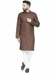 Mens Kurta Pajama Set Cotton Indian Ethnic Traditional Plain Dress