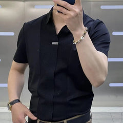 Men Short-sleeve Shirt Formal Business Style Men's Summer Shirt With