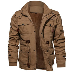 Men Winter Military Jackets Coats Multi-pocket Casual Cargo Jackets