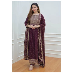 Heavy Embroidery Work Naira Cut Pakistani Kurta Pant & Dupatta Salwar