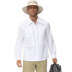 Men's Fishing Shirts Casual Cargo Hiking Shirt Long Sleeve UPF 50+