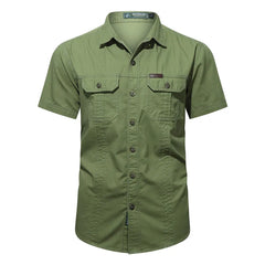 New Summer Men Multi-pockets Tooling Shirts Military Outdoor