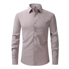 Men's Red Dress Shirts 2023 Spring New Regular Fit Long Sleeve Shirt