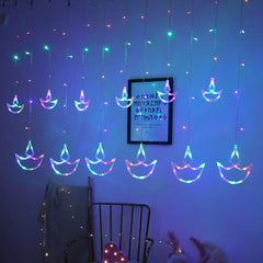 LED Fairy Lights Swastika Garland Curtain String Light for Diwali