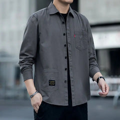 Spring Autumn Men's Non Ironing Long Sleeve Shirt Casual Loose Slim