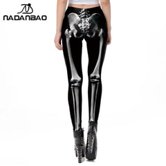 NADANBAO Skull Leggings Woman Halloween Party Trousers Festival