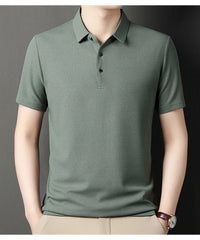 7 Colors Men's Short Sleeved Lapel Polo Shirt  Loose Fitting Men's