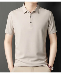 7 Colors Men's Short Sleeved Lapel Polo Shirt  Loose Fitting Men's