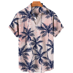 Hawaiian Shirt Men Summer 3d Coconut Tree Printed Shirts For Men