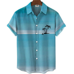 Hawaiian Shirt Men Summer 3d Coconut Tree Printed Shirts For Men