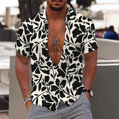 2024 Summer Hawaiian Men's Shirt Vacation Daily Slim-fit Top Gym